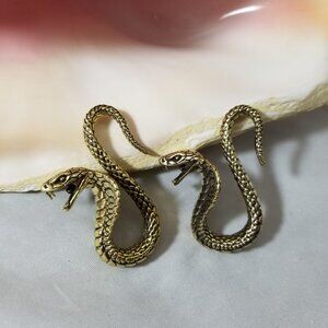 PAIR brass Cobra Tribal Jewelry Hangers 8G ear weights - LAST PAIR